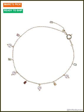 10K Yellow Gold Bracelet with 4.0mm Akoya Pearls & Gemstones